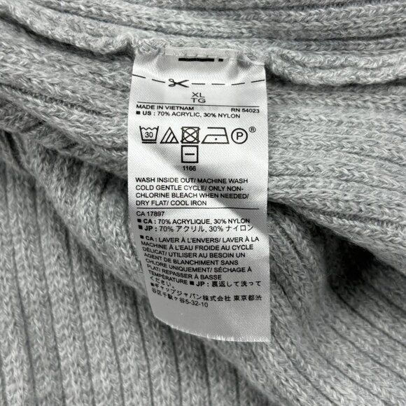 Banana Republic Womens Ribbed Turtleneck Sweater XL Gray Acrylic/Nylon Blend - Picture 5 of 11